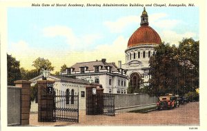 Main Gate Annapolis MD Naval Academy Chapel & Administration Building Postcard