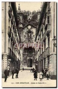 Spain Espana Spain San Sebastian Old Postcard Iglesia de Santa Maria