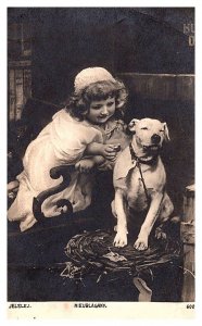 Jelslej. Nieublagan. Girl Child with Dog