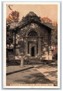 Poland Spring Maine Postcard Entrance Spring House Exterior View c1940 Vintage