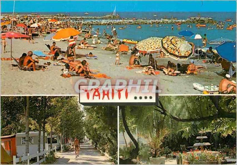  Modern Postcard Tahiti Camp-site In Sea front Frontignan Beach Marcel Jean Owne