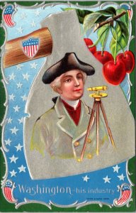 Postcard George Washington - his industry - as surveyor - E.Nash 1909