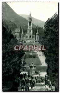 Old Postcard Lourdes Basilica And & # 39Esplanade The Processions