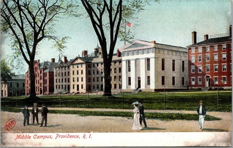 Vtg Middle Campus Brown University Providence Rhode Island RI Postcard