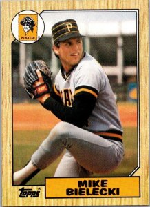 1987 Topps Baseball Card Mike Bielecki Pittsburgh Pirates sk3442