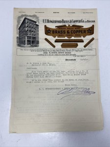 1916 U.T. Hungerford Brass & Copper Co Letterhead Typewritten Ephemera Boston