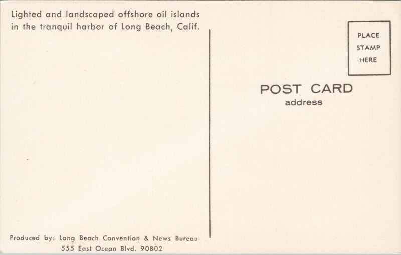 Long Beach CA Offshore Oil Islands Unused Vintage Postcard F34