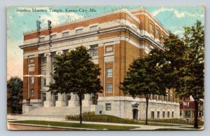 Ivanhoe Masonic Temple KANSAS CITY Missouri Vintage Postcard A185