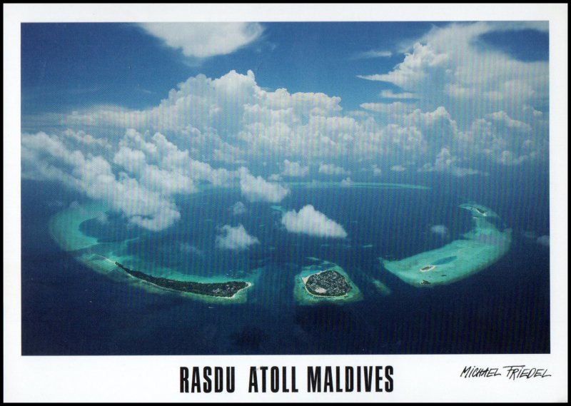 Maldivers Post card - View of sea (4), unused