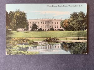 White House South Front Washington DC Litho Postcard H2198081534