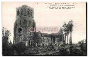 Old Postcard Battle of the Marne The Church of Maurupt after the bombing Army