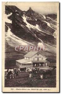 Old Postcard Hotel Chalet Aravis Cows