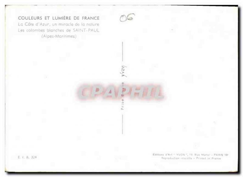 Modern Postcard The French Riviera a miracle of nature Les Colombes white Sai...