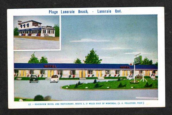 PQ Riverview Motel Restaurant LANORAIE Beach QUEBEC PC