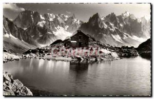 Postcard Modern White Lake Mirage (Grandes Jorasses Tooth giant needle and Ch...