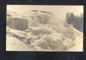 RPPC YELLOWSTONE NATIONAL PARK JUPITER TERRACE ICE REAL PHOTO PHOTOGRAPH