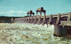 Vintage Postcard Swirling Waters Mighty Columbia River Bonneville Dam Oregon