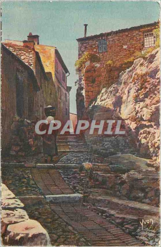 Old Postcard Sweet France cote d eze Azur (Alpes Maritimes) old street