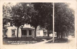 Center Point Iowa~Homes on Summit Street North~Victorian Porches~Bay~1917 RPPC