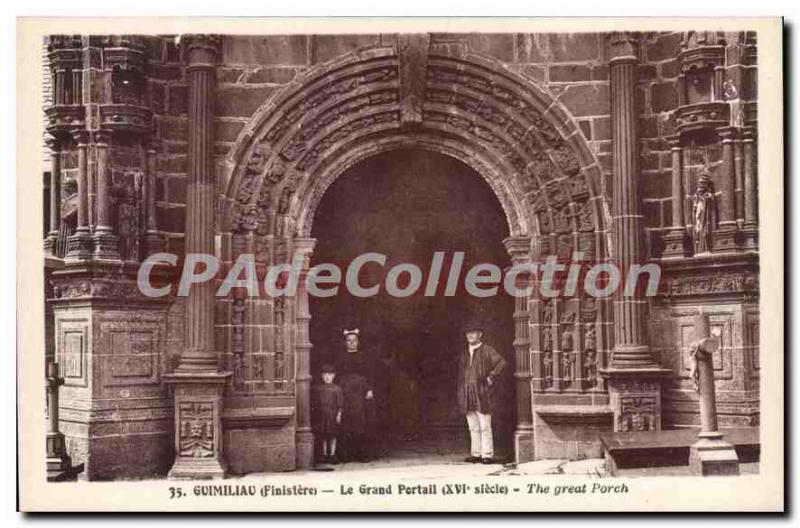 Old Postcard Guimiliau The Grand Portal