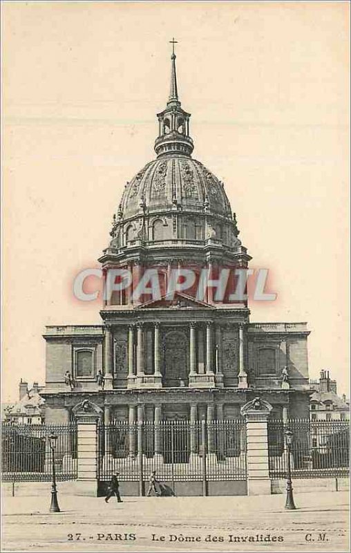 Old Postcard Paris on invalid dome