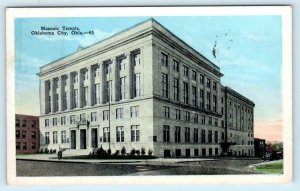 OKLAHOMA CITY, OK ~ MASONIC TEMPLE 1929 Postcard