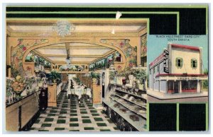 c1940s Black Hills Finest Interior Rapid City South Dakota SD Dual View Postcard