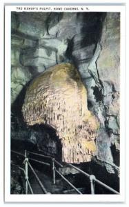 Mid-1900s The Bishop's Pulpit Howe Caverns, NY Postcard