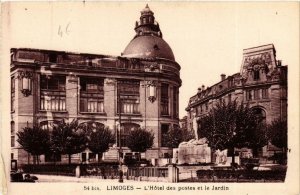 CPA LIMOGES L'Hotel des postes et le Jardin (611172)