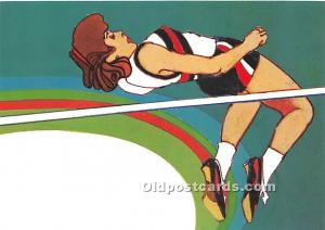 Original Artwork by Robert Peak, 1984 Summer Olympics Women's High Jump Stamp...