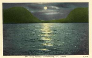 Majestic Willoughby, Vermont/VT Postcard, Silvery Moonlight