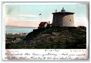 St. John New Brunswick Canada Postcard Martello Tower 1905 Antique Posted