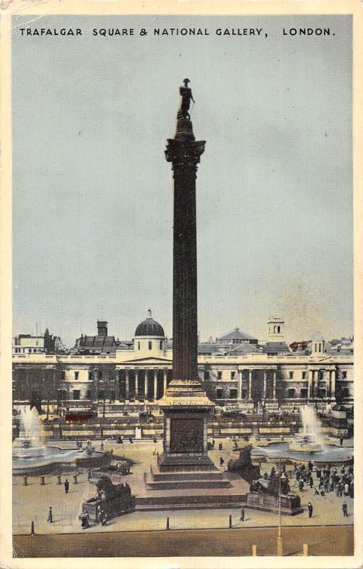 uk3761 trafalgar square & national gallerry london real photo uk