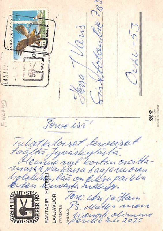 Rantasipi Hoteeli Jyvaskyla Finland, Suomi Postal Used Unknown 