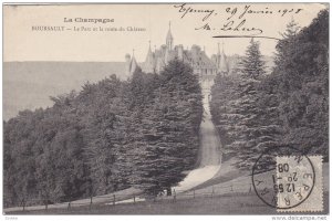 Boursault , Marne , France , PU-1908 : Le Parc et la route du Chateau