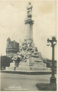 Argentina Buenos Aires Columbus monument real photo postcard 