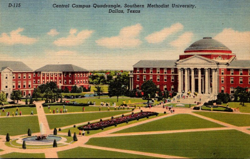 Texas Dallas Central Campus Quadrangle Southern Methodist University Curteich