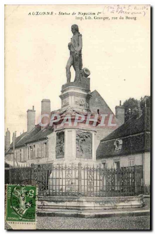 Old Postcard Auxonne Statue of Napoleon 1st