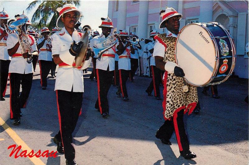 Nassau Bahamas Changing of the Guard Marching Band 1990 Postcard