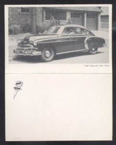 1949 CHEVROLET FOUR DOOR '49 CHEVY CAR DEALER VINTAGE ADVERTISING POSTCARD