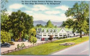 Natural Bridge Entrance Building with Blue Ridge Mountains in Background