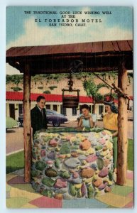 SAN YSIDRO, CA California~WISHING WELL at EL TOREADOR MOTEL c1940s Cars Postcard