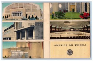c1940 America Wheels Roller Rinks Streamlined Elizabeth New Jersey NJ Postcard 