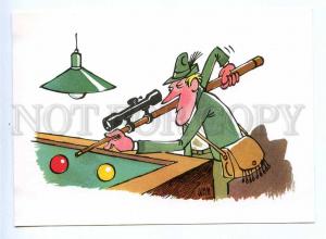 197747 GERMANY HUNTING humor Billiards old postcard