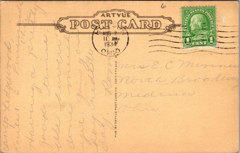 Postcard Camp Ledgewood, Akron Girl Scout Camp in Peninsula, Ohio