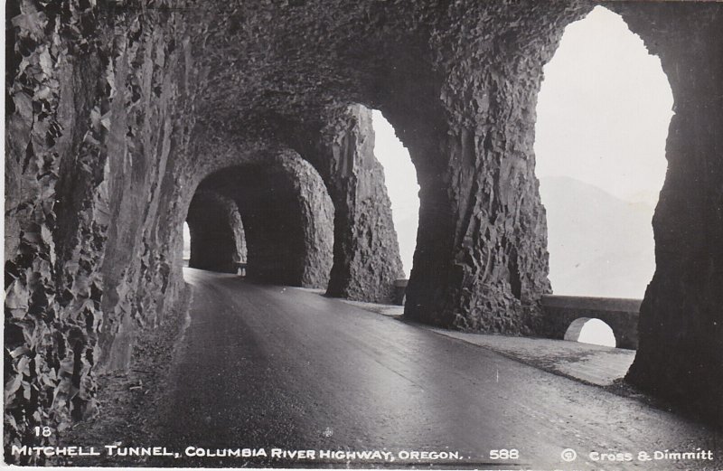 Oregon Columbia River Highway Mitchell Tunnel Real Photo