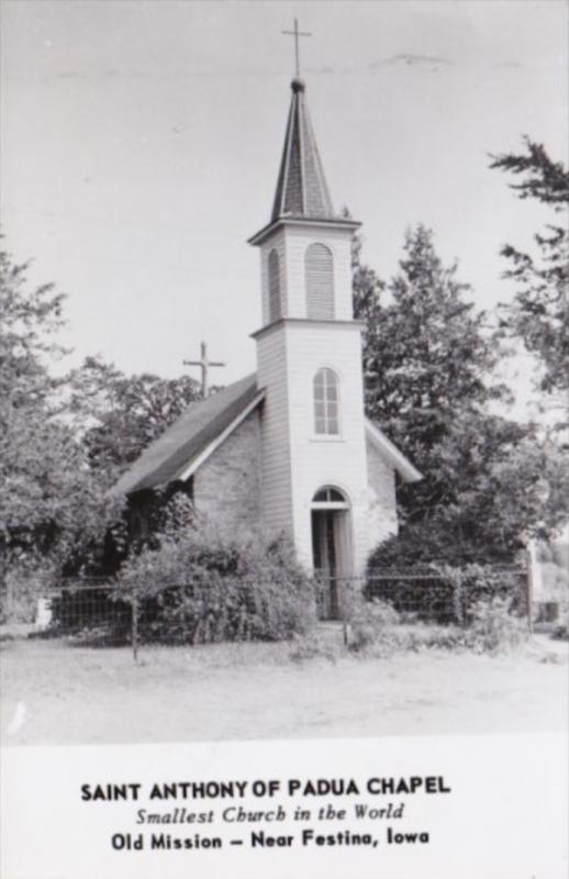 Church Saint Anthony Of Padua Chapel Old Mission Near Festina Iowa Real Photo