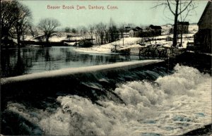 Danbury Connecticut Bever Brook Dam c1900-20s Vintage Postcard
