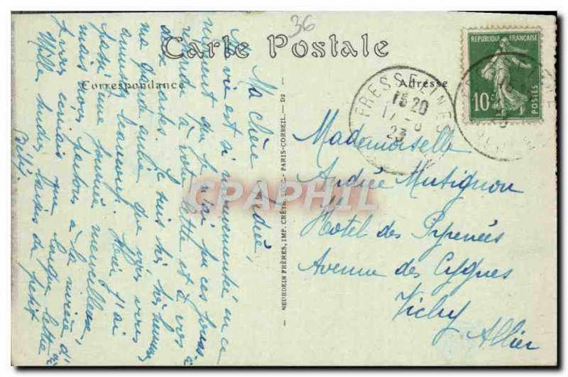 Old Postcard Gargilesse Bridge Black