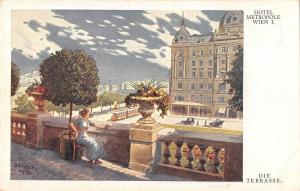 B23262 Wien Hotel Metropole old tramway  austria painting postcard